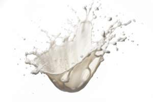 AI generated Milk drops and splashes isolated on transparent background. Abstract background with splashing white liquid png