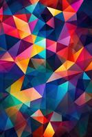 AI generated a colorful and intricate pattern of geometric shapes photo