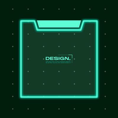 Futuristic glow element vector illustration. Shiny frame effect decoration.