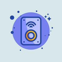 Wireless speaker flat illustration. Audio signs vector illustration.