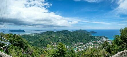 Viewpoint landscape city and sea at phuket photo