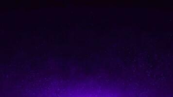 Animation of abstract glowing glitter particles. Flying bright dots and particles on a purple background. beautiful nebula made of dots. Seamless looping 4k video. Screensaver animation video
