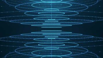 roterande runda avancerad element, teknologi och trogen begrepp. hologram hud cirkel gränssnitt. digital data nätverk skydd, framtida teknologi nätverk begrepp. video