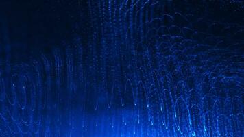 Abstract glowing wave from particles and dots moves on a blue background, big data visualization, futuristic and digital background, 3D, 4K, seamless loop video