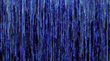 Digital background and flow of data points, rain of particles or neon light stripes falling, big data visualization, futuristic or technology background with seamless loop animation video