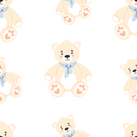 Seamless pattern with  white teddy bear png