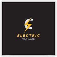 letter c electric logo lightning bolt tunder bolt design logo template vector illustration