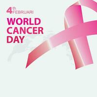 4th february world cancer day social media poster design template vector