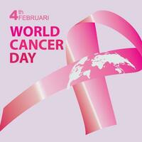 4th february world cancer day social media poster design template vector