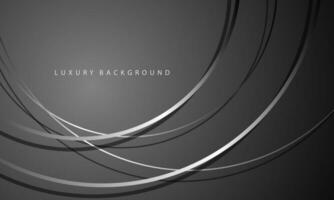 Abstract silver line curve overlap on grey blank space design modern luxury background vector