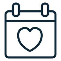 Calendar with a heart. Vector icon