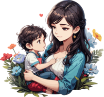 AI generated Women Holding Her Child Image png