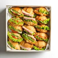 AI generated Assorted Croissant Sandwich Platter Showcase photo