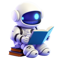 ai generiert süß Astronaut Charakter lesen ein Buch, 3d Design. geeignet zum Bildung und Wissenschaft png