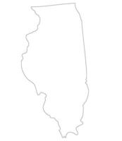 Illinois state map. Map of the U.S. state of Illinois. vector