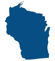 Wisconsin state map. Map of the U.S. state of Wisconsin. vector