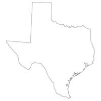 Texas state map. Map of the U.S. state of Texas. vector