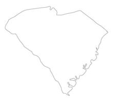 South Carolina state map. Map of the U.S. state of South Carolina. vector