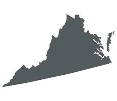 Virginia state map. Map of the U.S. state of Virginia. vector