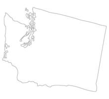 Washington state map. Map of the U.S. state of Washington. vector