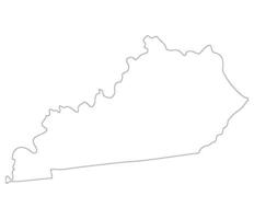 Kentucky state map. Map of the U.S. state of Kentucky. vector