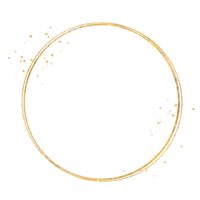 oro circulo brillar marco con oro Brillantina png