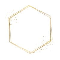 oro esagono scintillare telaio con oro luccichio png