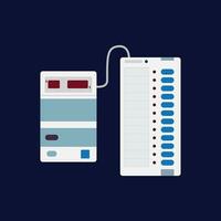 Electronic voting machine for election flat vector illustration