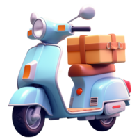 AI generated Cute delivery bike, 3d design. Suitable for business and ecommerce png