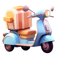 AI generated Cute delivery bike, 3d design. Suitable for business and ecommerce png