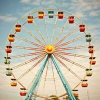 AI generated A towering Ferris wheel serves as the focal point of this carnival-themed photo