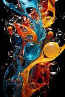 AI generated Inspired by the beauty of ink drops, stunning array of colors and shapes photo