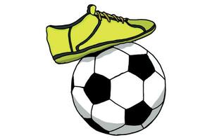 FOOTBALL SHOE is KICKING the BALL vector