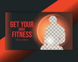 Body Fitness Thumbnail Design Template For video vector