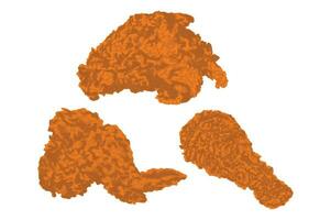 Set Of Crispy Fried Chicken Vector