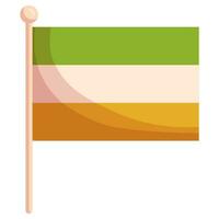 St. Patricks Day flag in green, white and orange colors vector