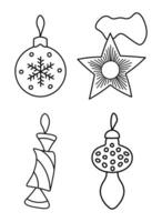 Sketch outline of Christmas tree decorations vector