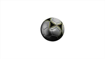 Realistic leather soccer ball rotating on the white background. Animation of a football ball on a white background photo