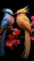 AI generated A pair of tropical birds engaged in a playful dance photo