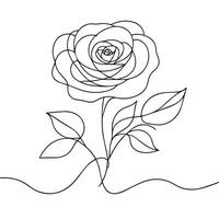 Rose One Line Art vector