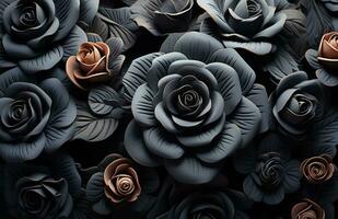 AI generated close up of a black flower photo