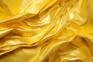 AI generated a close up of yellow silk texture. photo