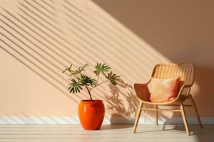 AI generated interior of a room with plant photo