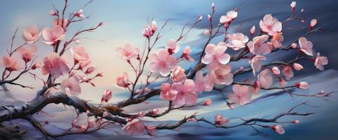 AI generated watercolor paint of flowers photo