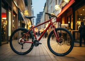 AI generated bicycles on the street photo