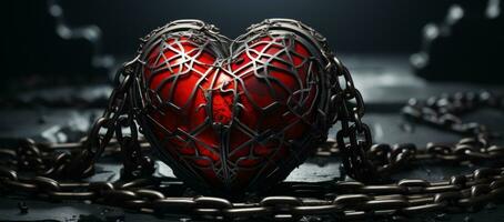 AI generated Red Heart with steel cover photo
