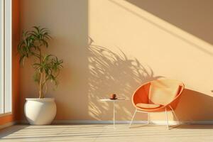 AI generated interior design with chair photo