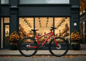 AI generated a bicycle shop sign mockup photo