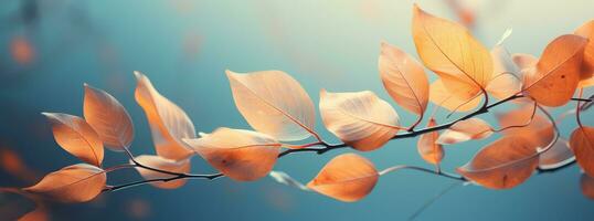 AI generated Autumn leaves branch photo