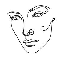 Minimalistic Face Line Art vector